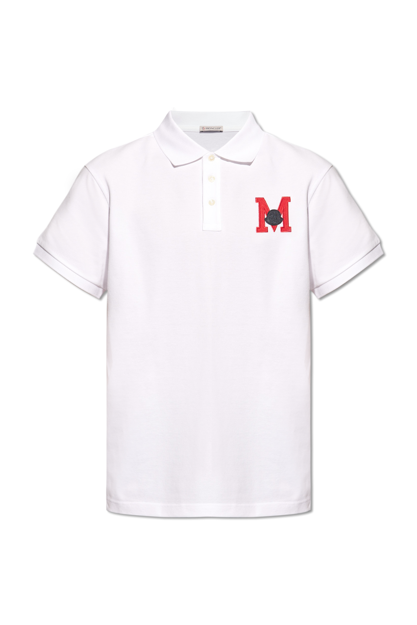 White Polo shirt with logo Moncler clothing caps polo shirts Kids cups Biname fmedShops Japan